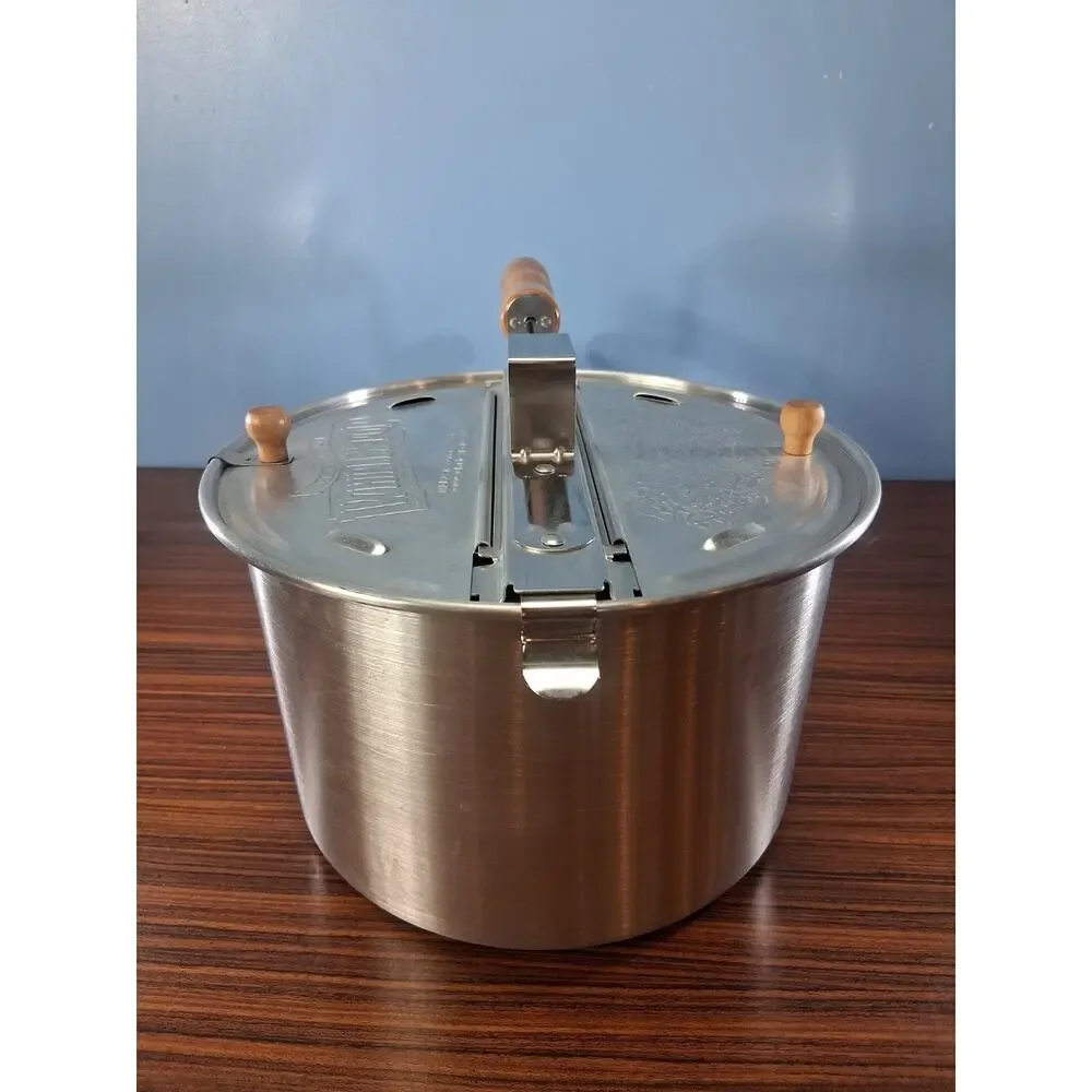 The Genuine Whirley Pop Stovetop Popcorn Popper Machine Maker Wood Handle Fun